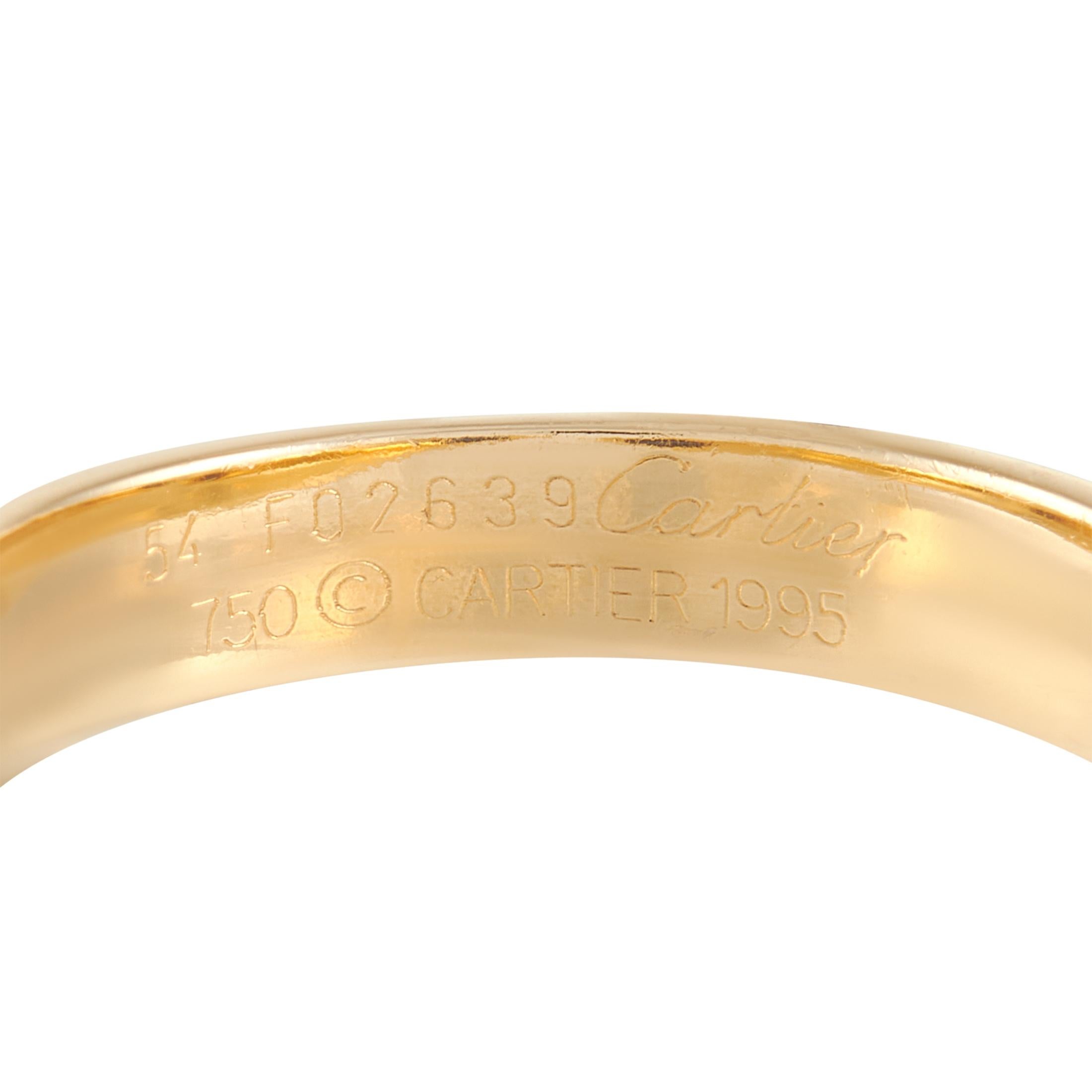 Women's Cartier 18k Yellow Gold Blue Sapphire Open Band Ring