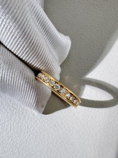 Cartier 18K Yellow Gold Brilliant Cut Diamond Eternity Band Ring