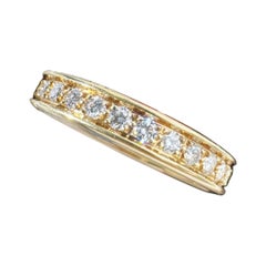 Cartier 18K Yellow Gold Brilliant Cut Diamond Eternity Band Ring