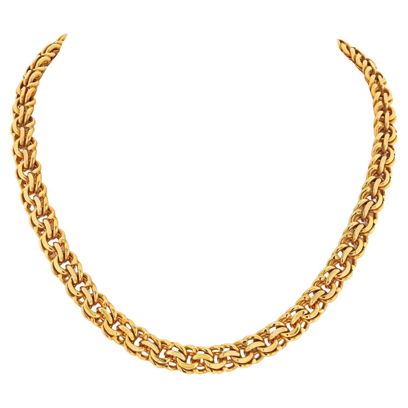 Cartier 18k Yellow Gold Byzantine Vintage Chain Necklace