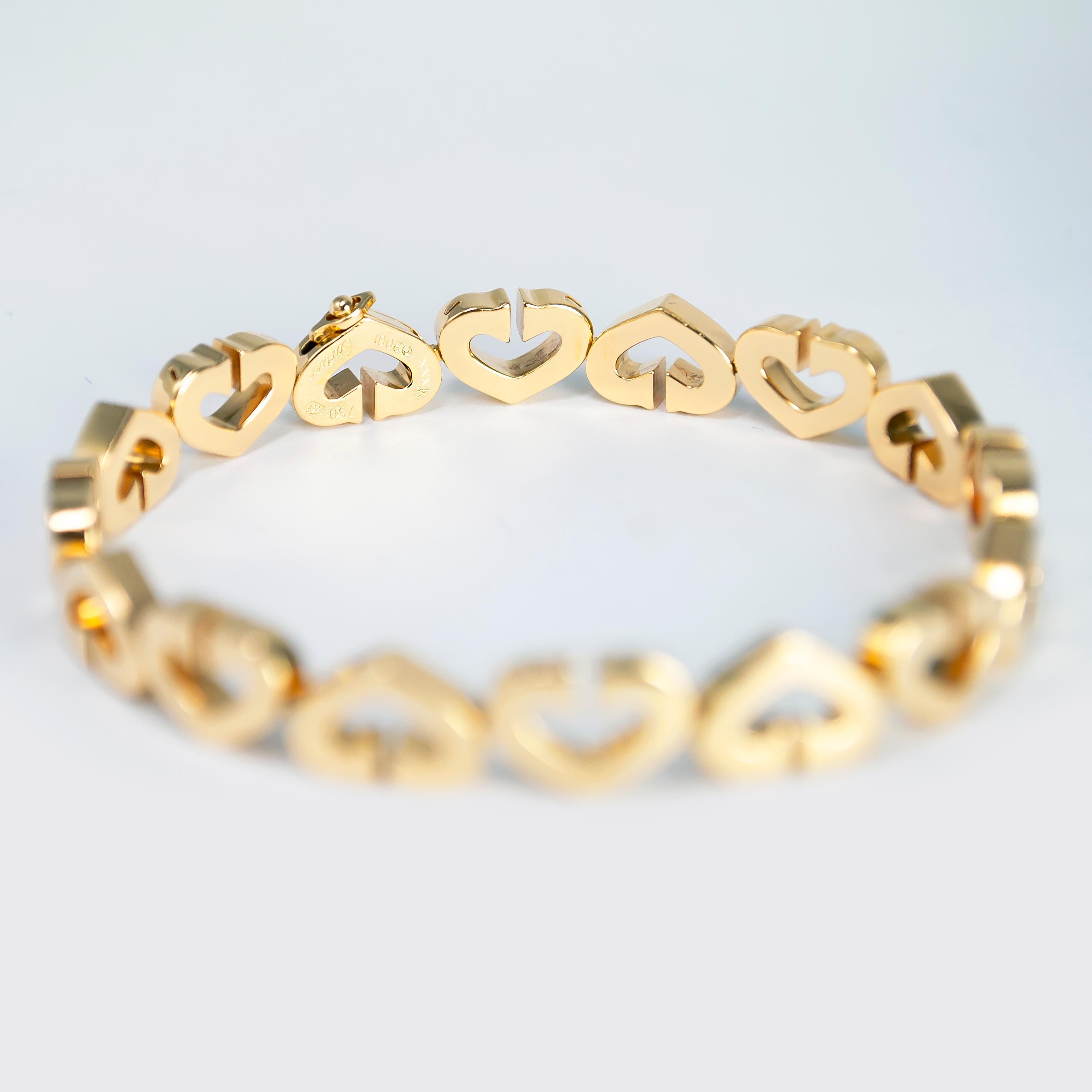 This breathtaking, signed Cartier bracelet is made of 18K yellow gold 