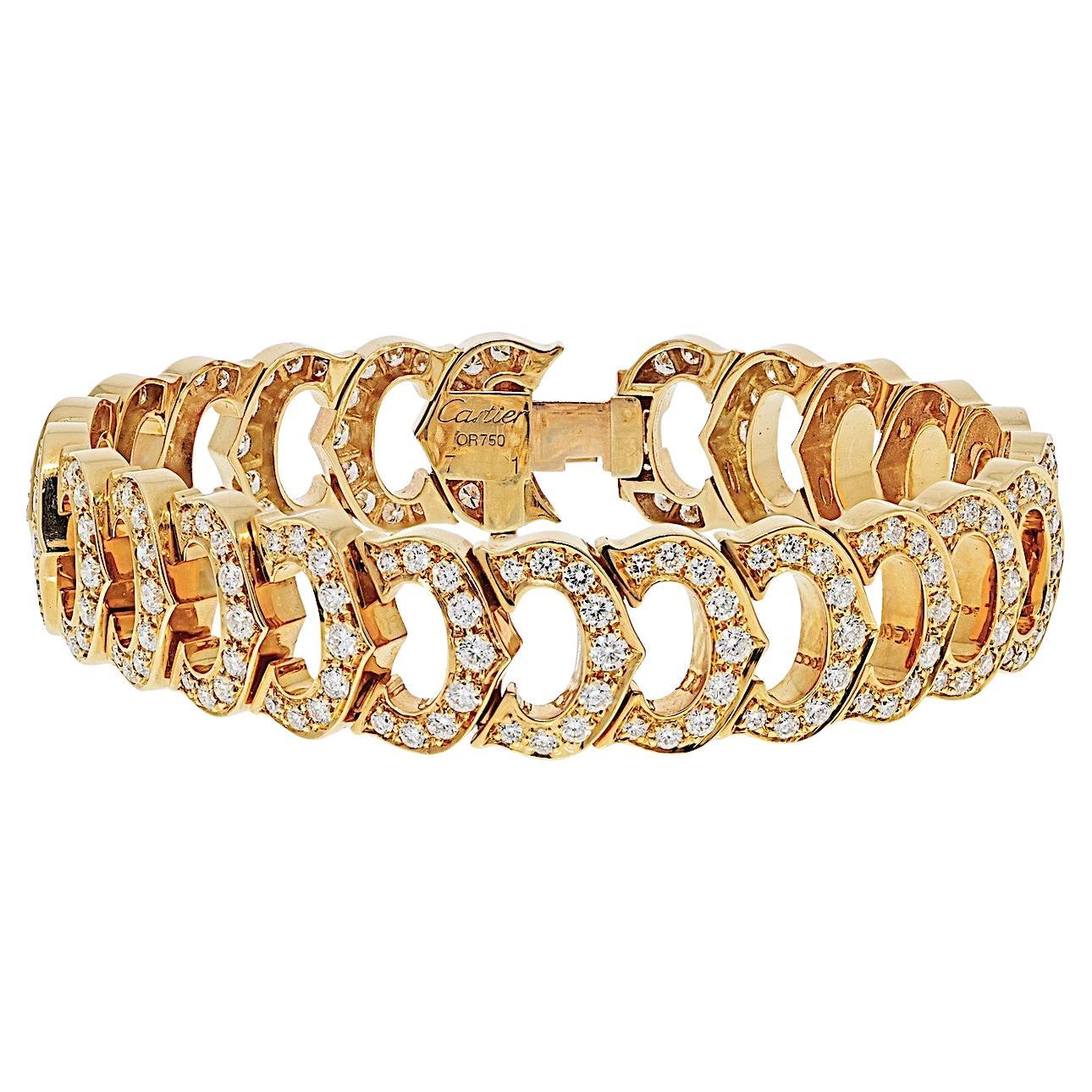 Pulsera Cartier Oro Amarillo 18K Motivo C 9,30ctw Diamantes