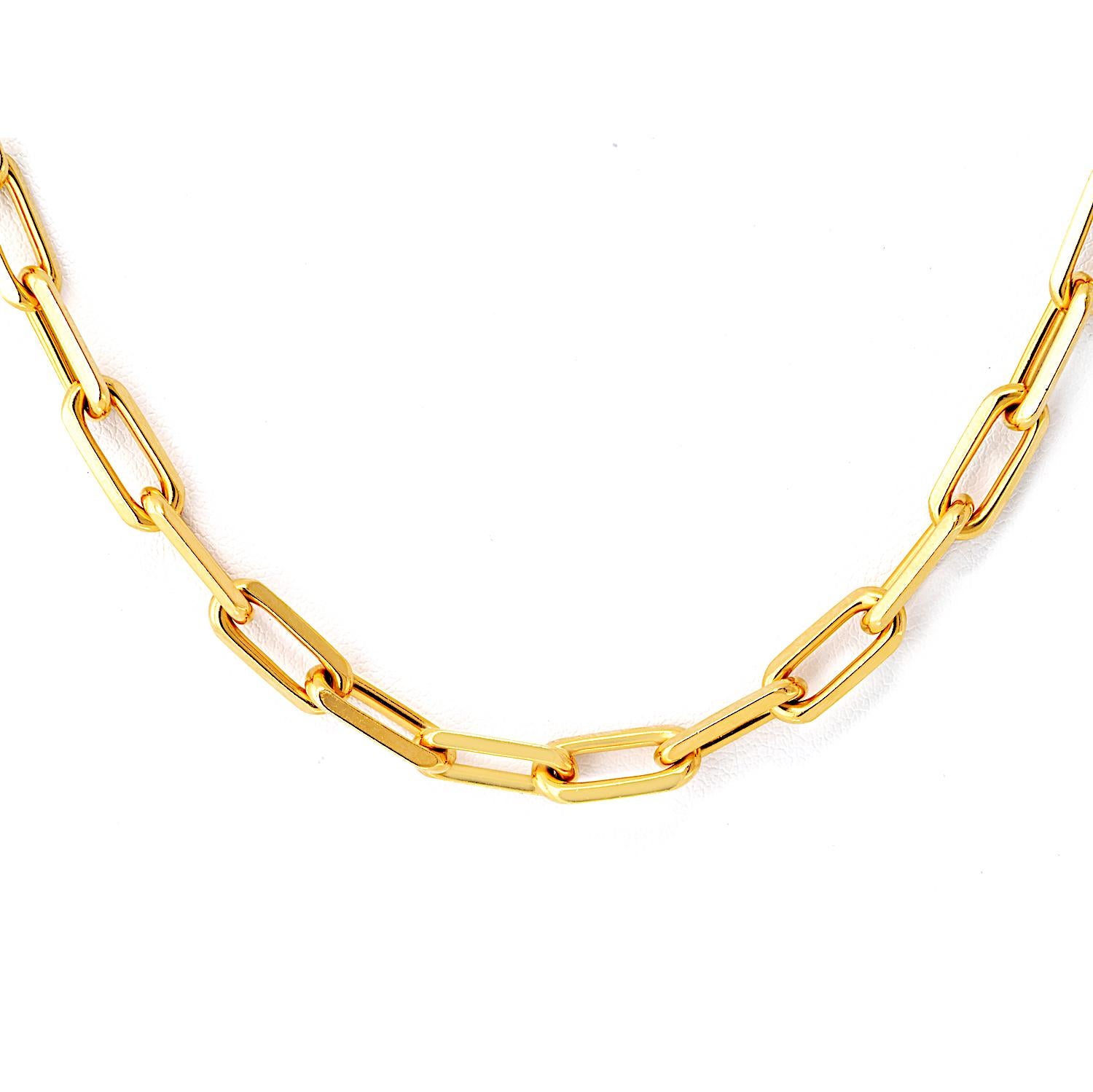 Cartier 18K Yellow Gold Chain 18 Inches Necklace In Excellent Condition In New York, NY