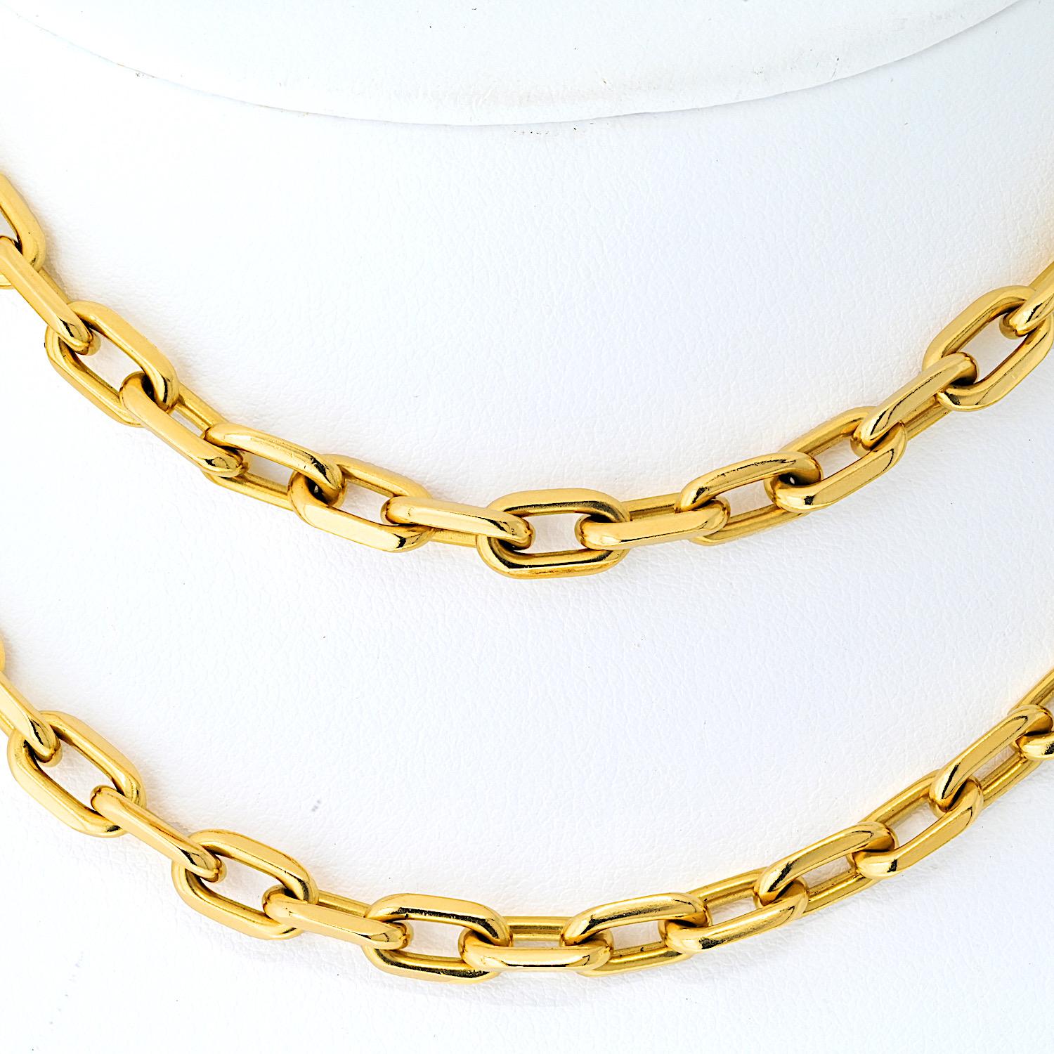 Modern Cartier 18K Yellow Gold Chain 27.5 Inches Necklace For Sale