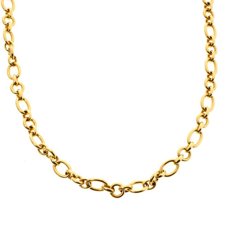 Cartier 18k Yellow Gold Chain Link Necklace For Sale at 1stDibs