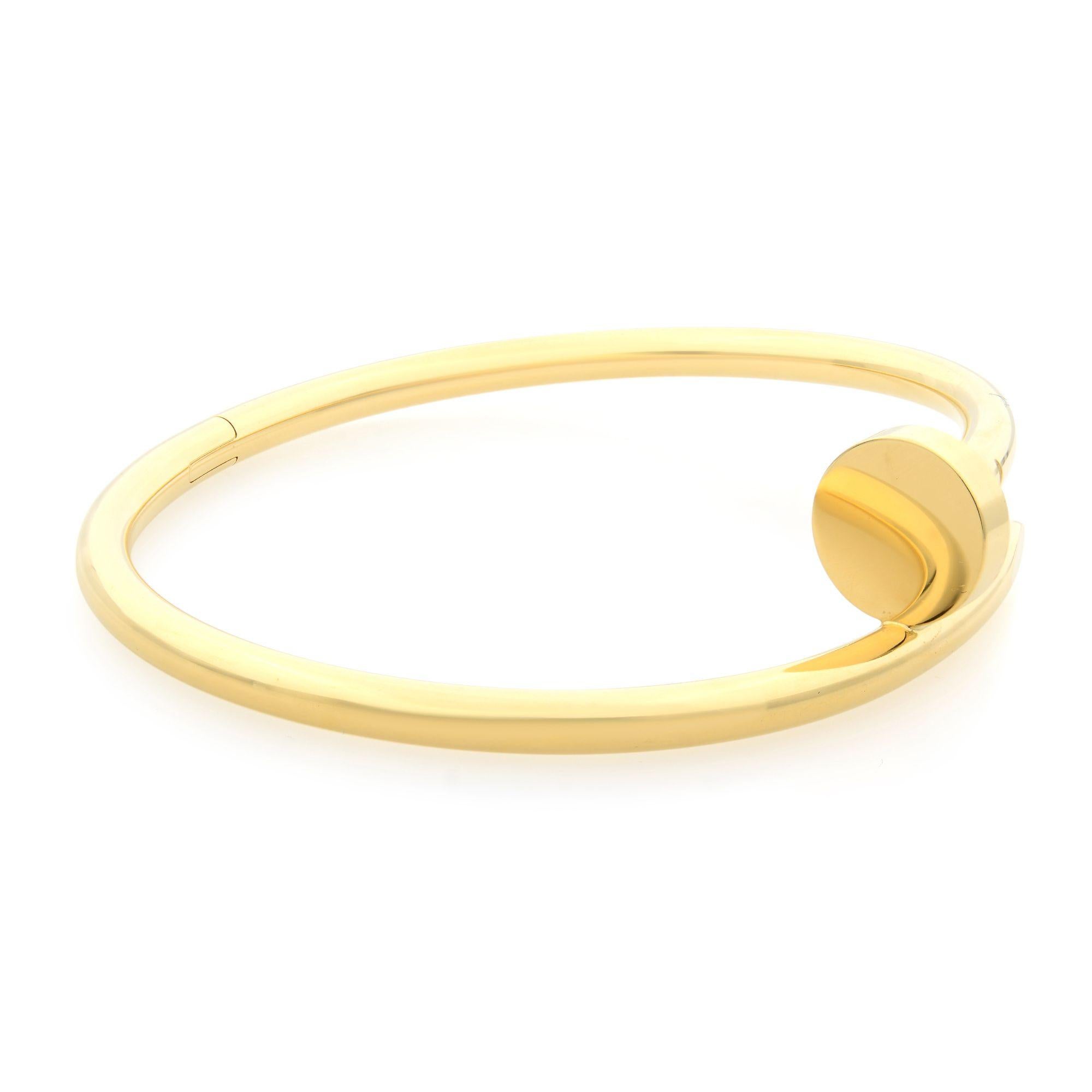 Cartier Juste un Clou classic, bracelet in 18K yellow gold. Width: 3.5mm. Size 19. Great Pre-owned condition. Original box and papers are not included. 


ABOUT THE COLLECTION:
