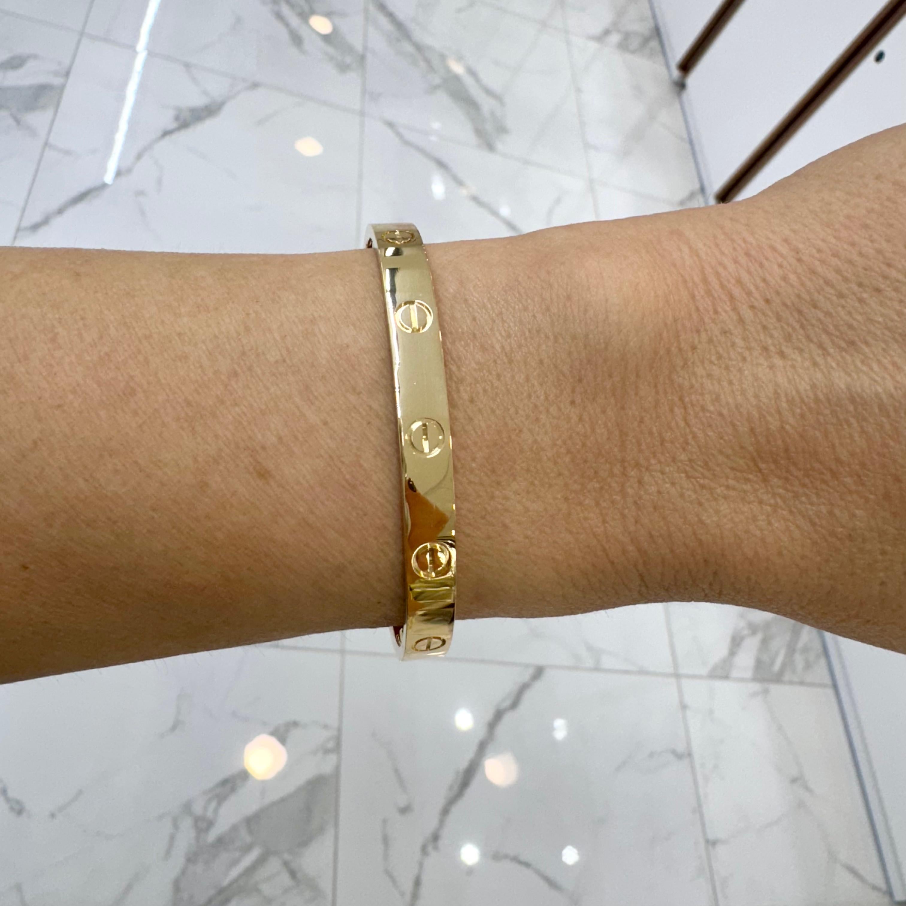 Women's or Men's Cartier 18K Yellow Gold Classic Love Bangle Bracelet