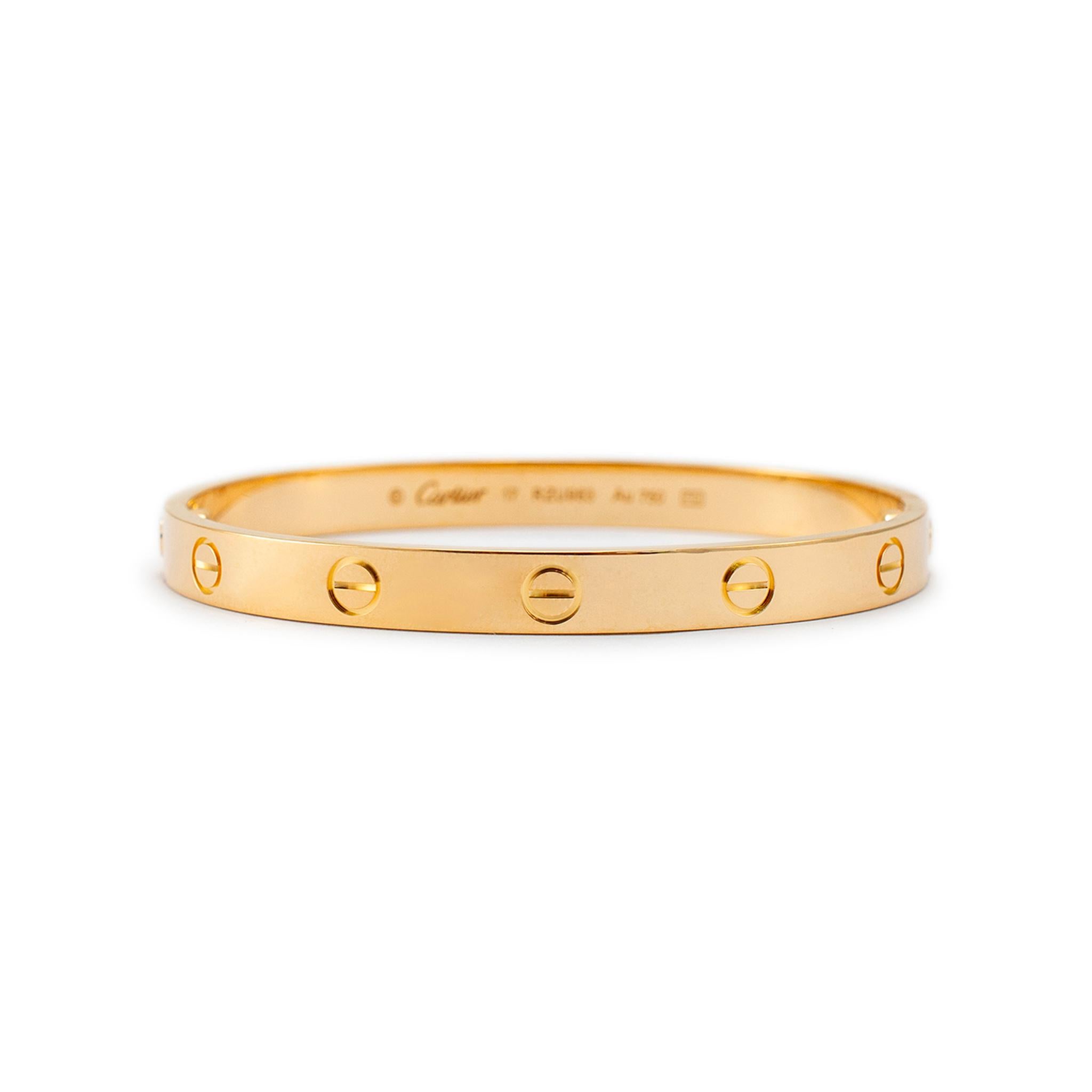 Cartier 18K Yellow Gold Classic Love Bangle Bracelet 1