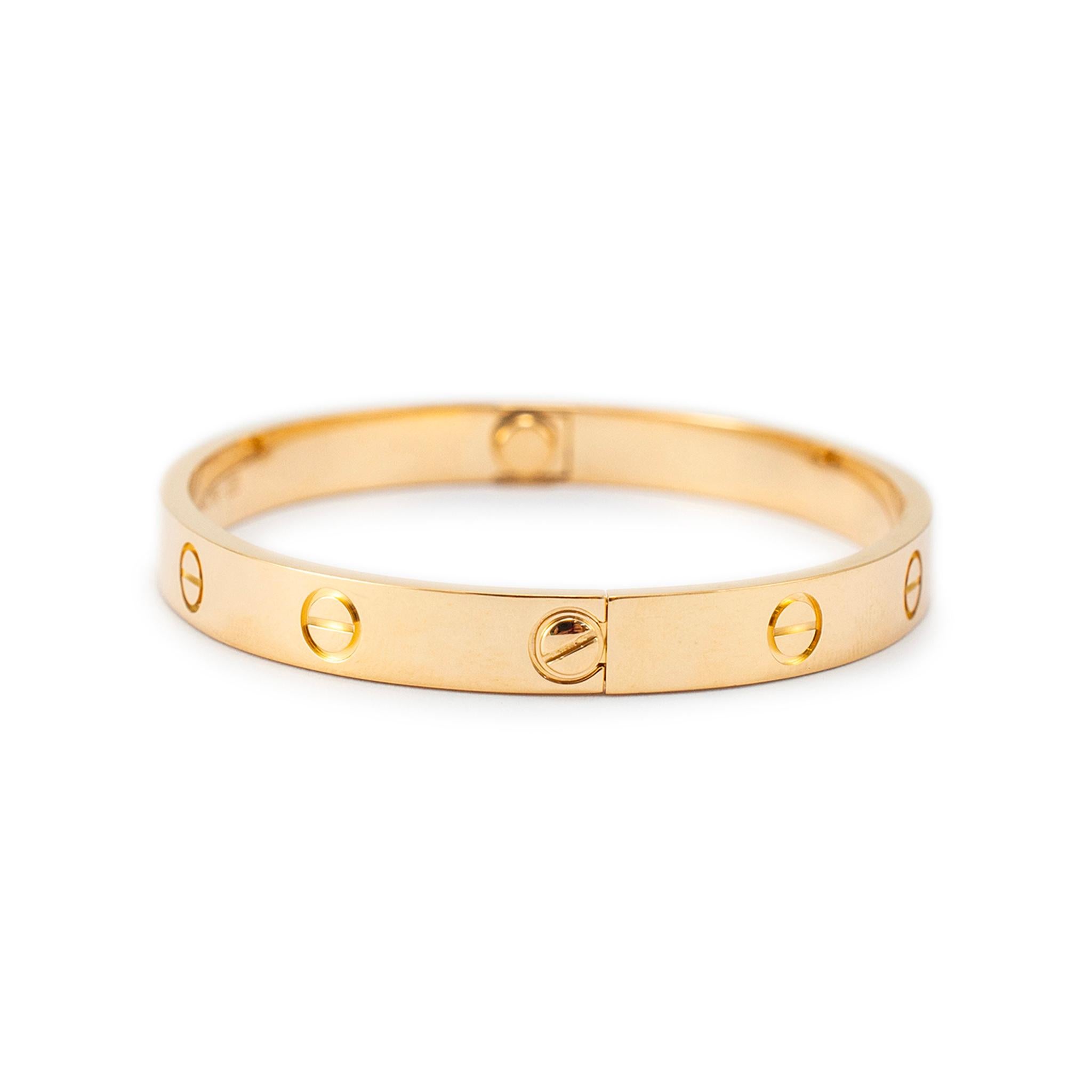 Cartier 18K Yellow Gold Classic Love Bangle Bracelet 3