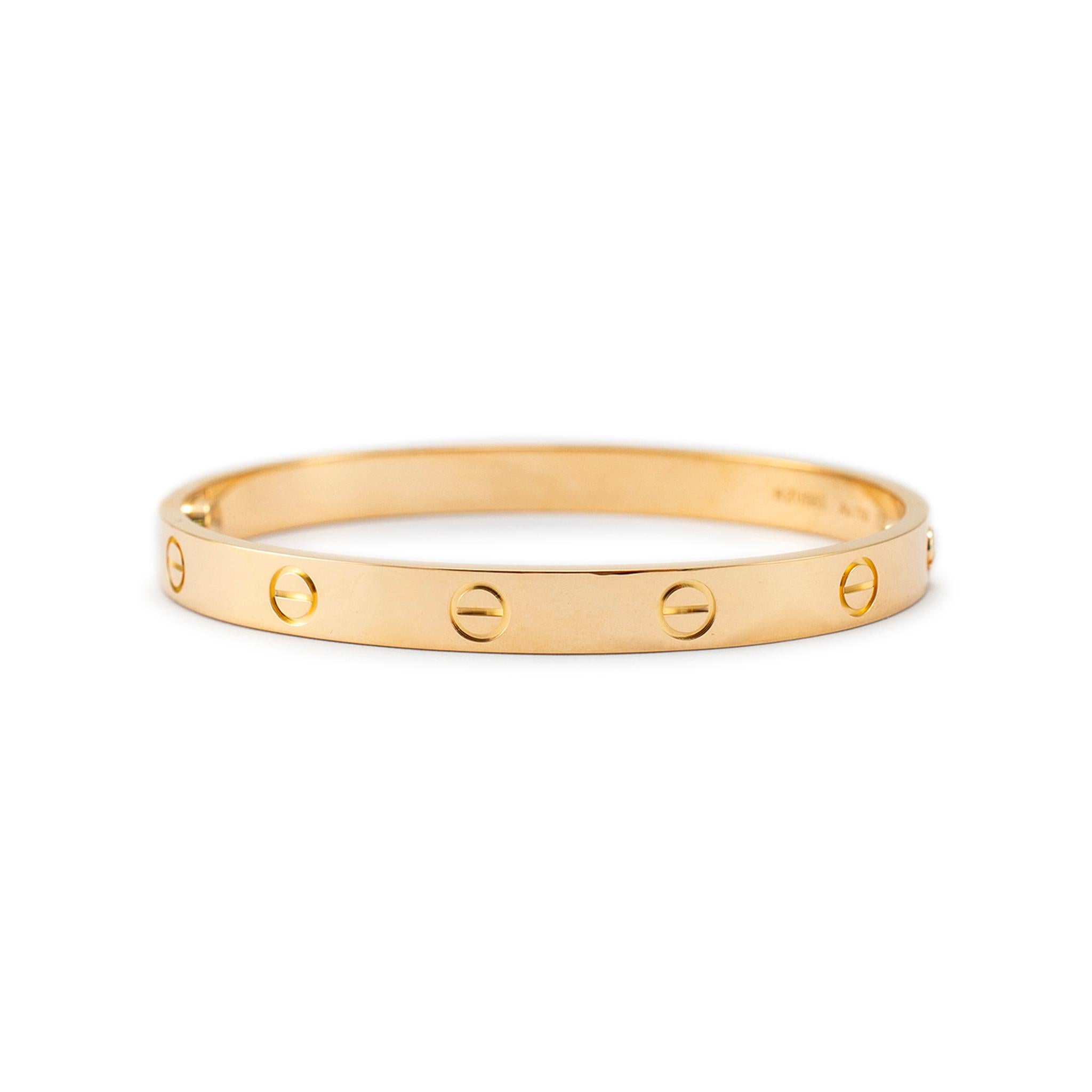 Cartier 18K Yellow Gold Classic Love Bangle Bracelet 4