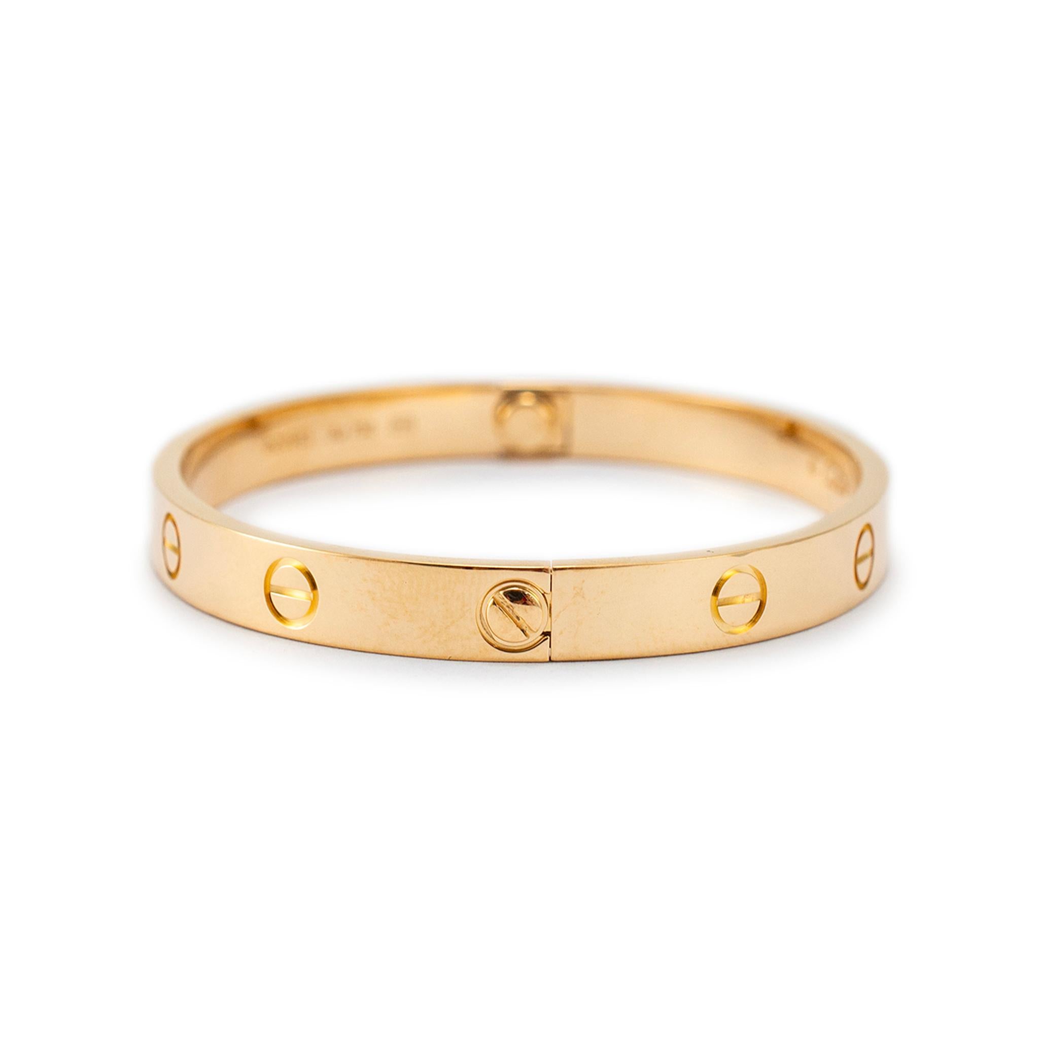 Cartier 18K Yellow Gold Classic Love Bangle Bracelet 5
