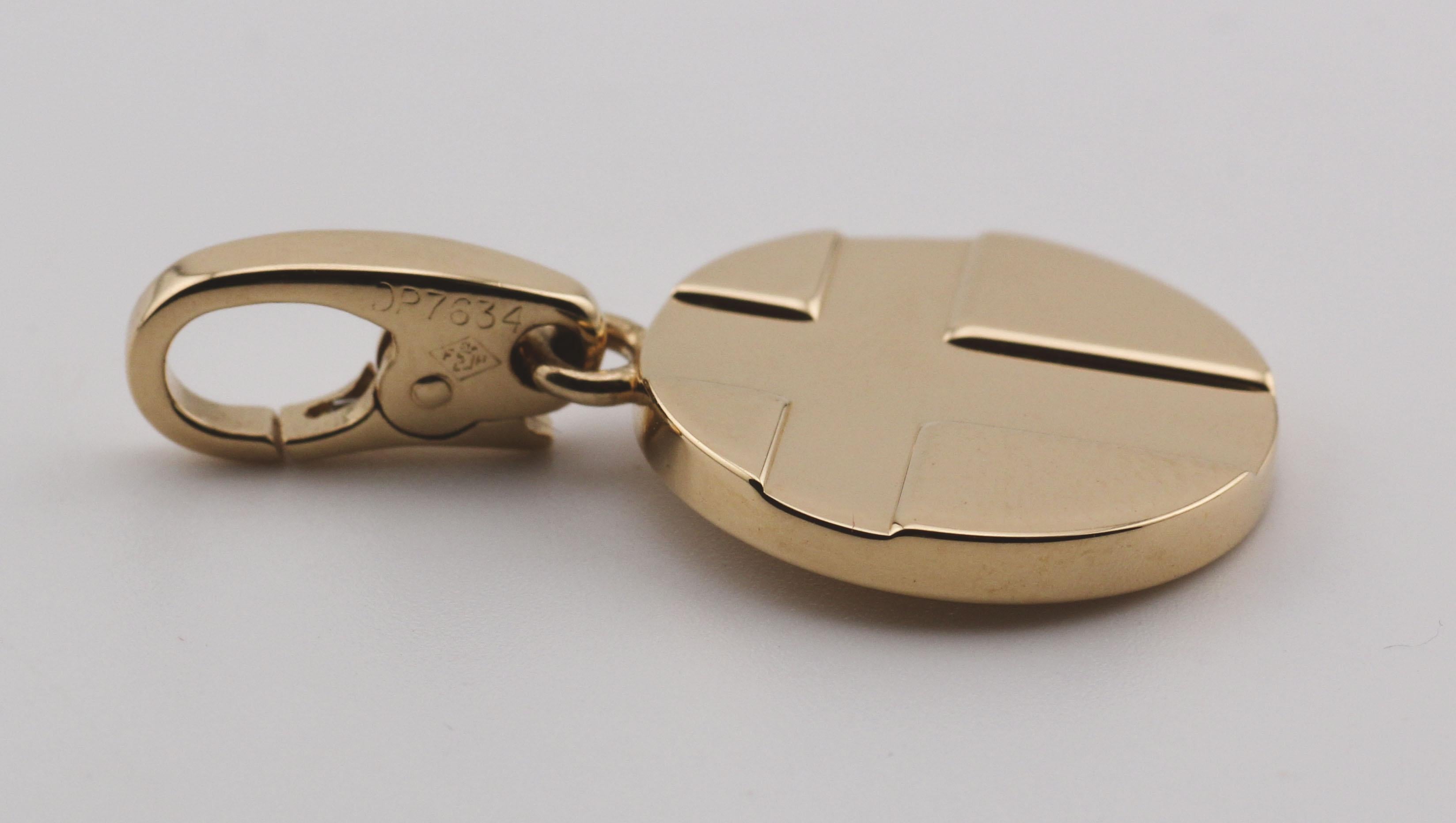 Women's or Men's Cartier 18K Yellow Gold Cross Charm Pendant