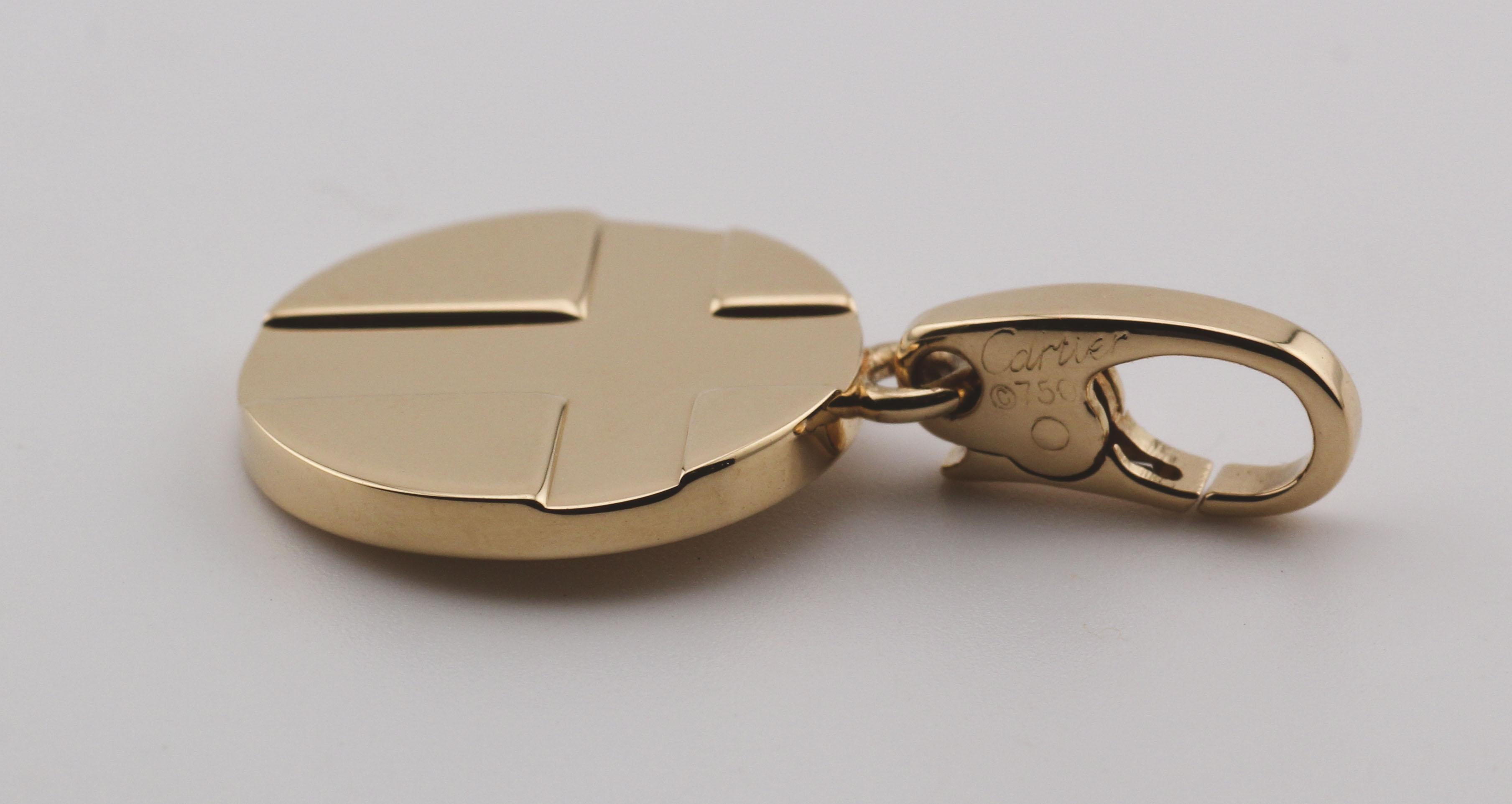 Cartier 18K Yellow Gold Cross Charm Pendant 1