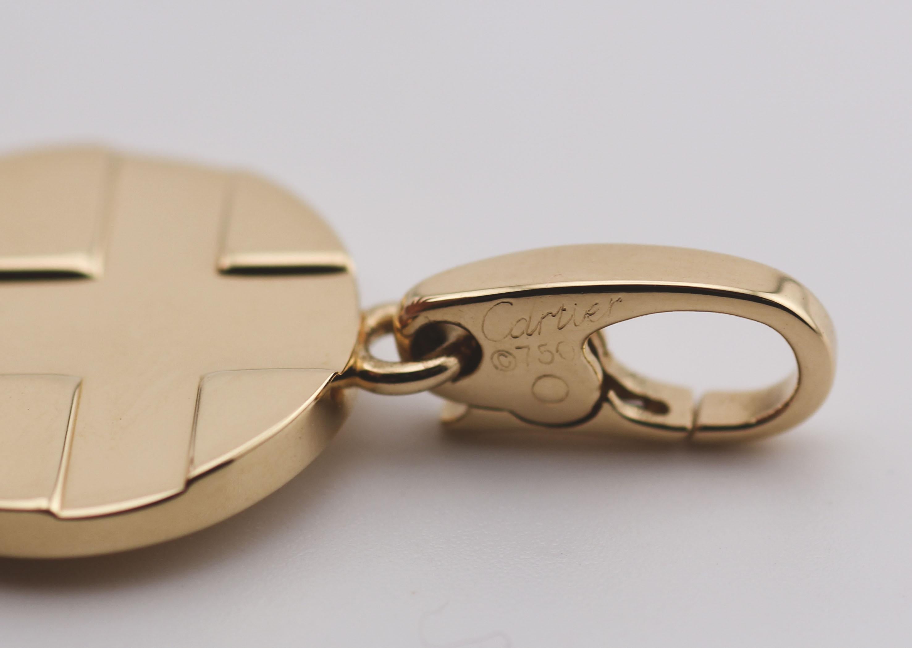 Cartier 18K Yellow Gold Cross Charm Pendant 2