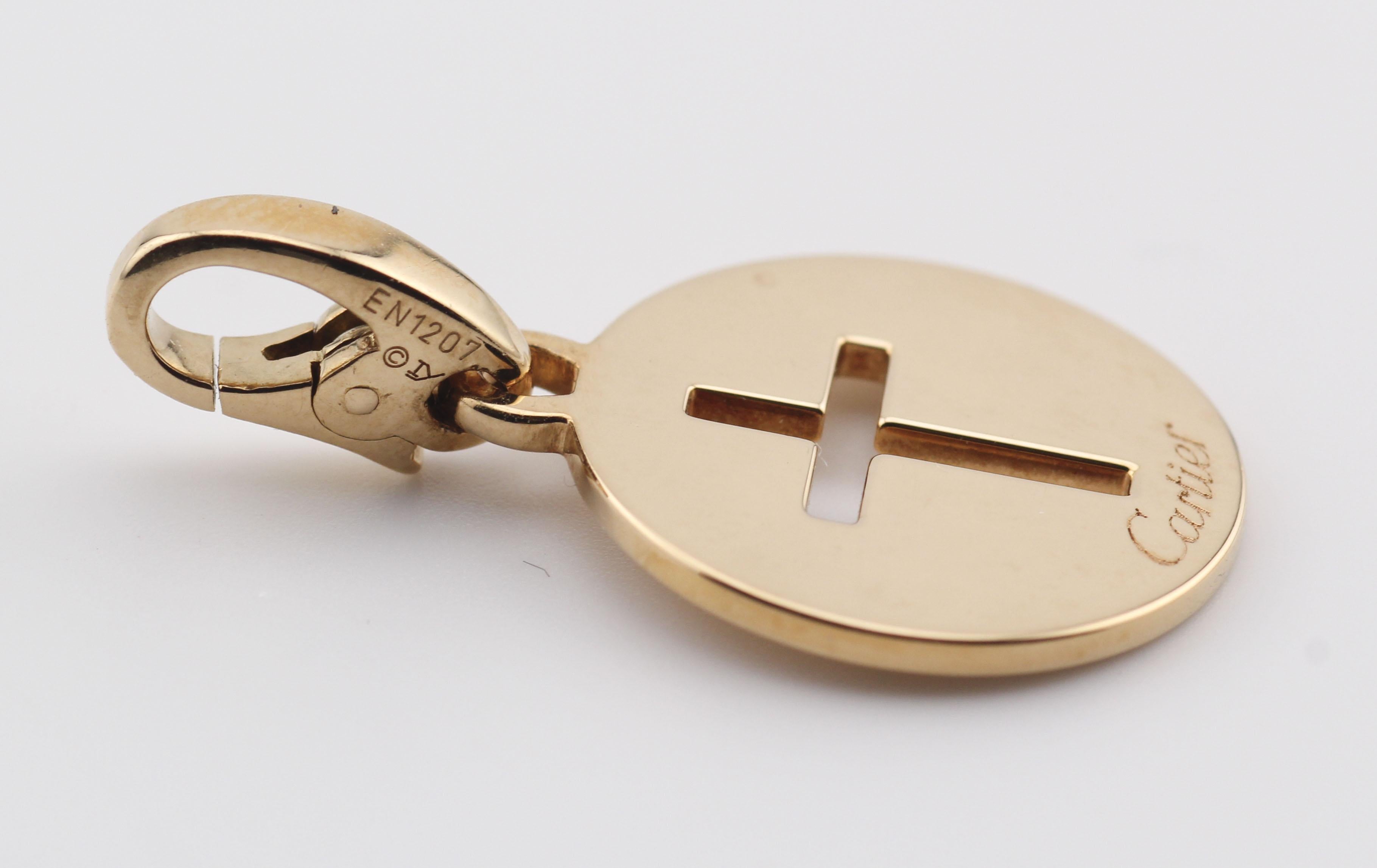 Cartier 18K Yellow Gold Cross Charm Pendant 3