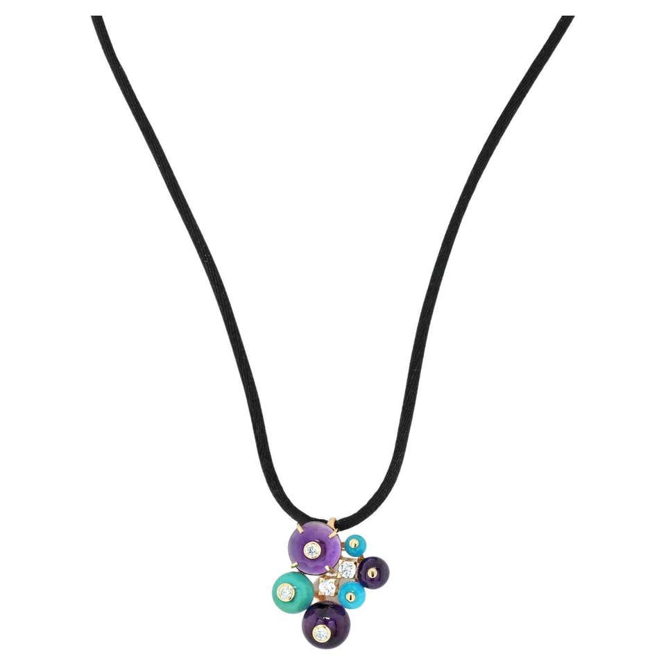 Cartier 18 Karat Yellow Gold Panthère De Pendant on a Silk String ...