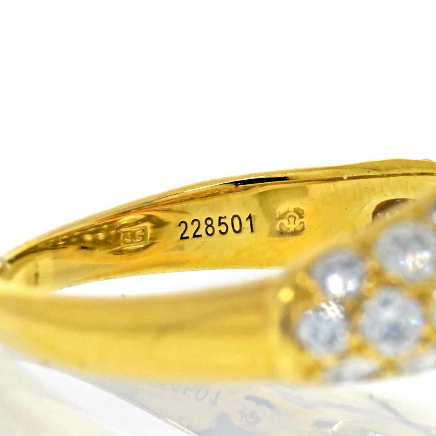 Pear Cut Cartier 18k Yellow Gold Deux Tetes Croisees Diamond Bypass Ring