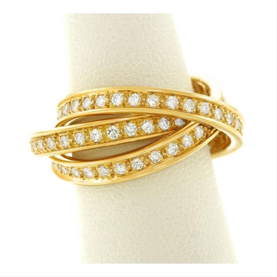 Cartier 18 Karat Yellow Gold Diamond 1.55 Carat Trinity Ring 3