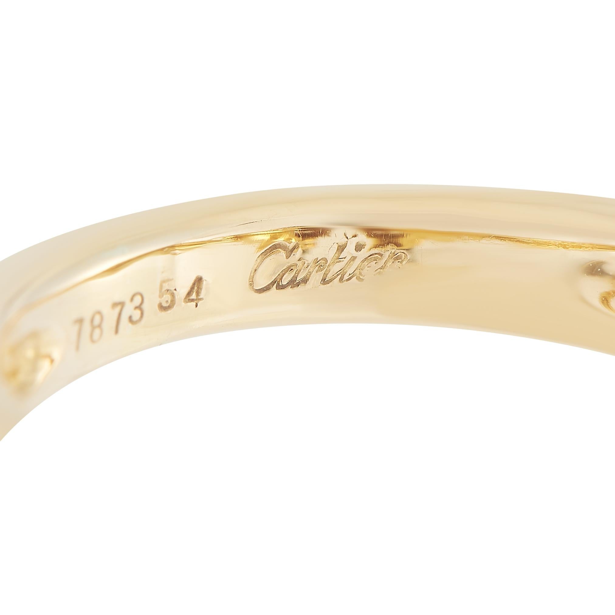 Cartier Ring aus 18 Karat Gelbgold mit Diamant und Saphir im Zustand „Hervorragend“ in Southampton, PA