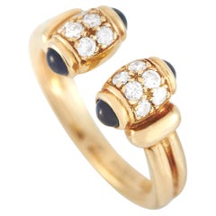 Cartier Ring aus 18 Karat Gelbgold mit Diamant und Saphir