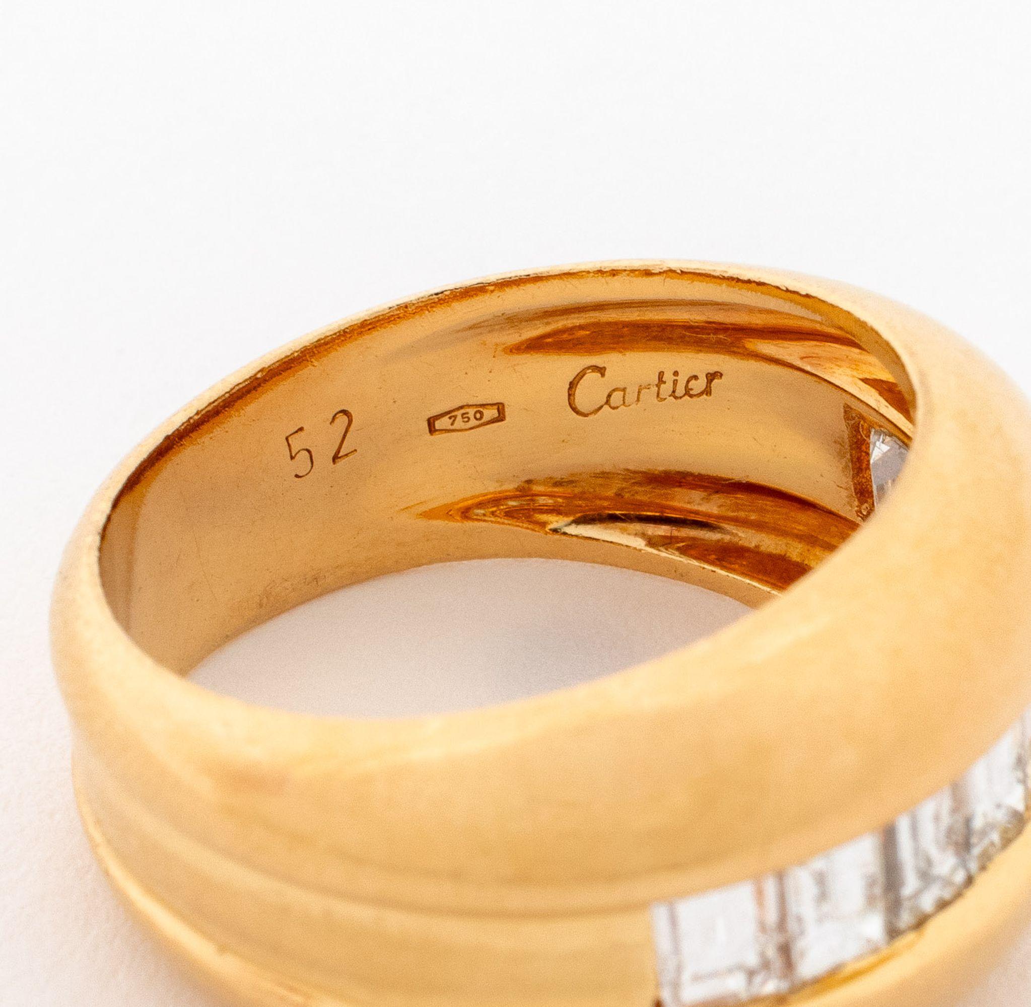 Bague en or jaune 18K avec diamant de Cartier Unisexe en vente