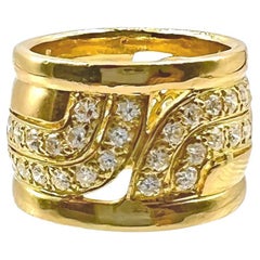 Cartier 18k Yellow Gold Diamond Band Ring