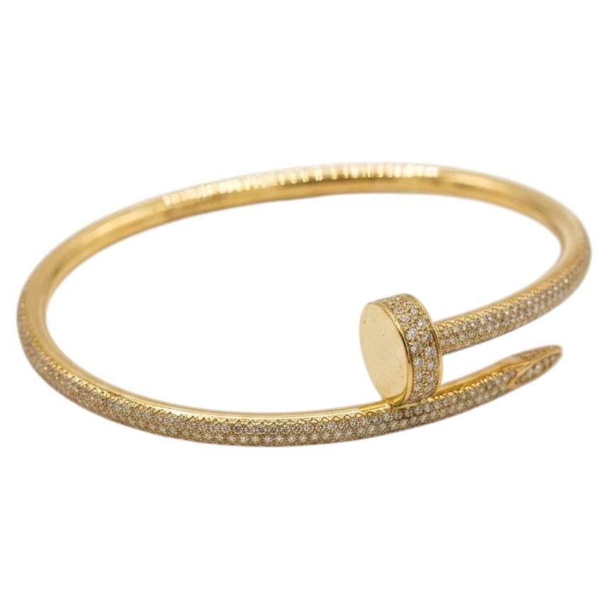 Bracelet manchette Cartier en or jaune 18 carats serti de diamants, 2,2 carats