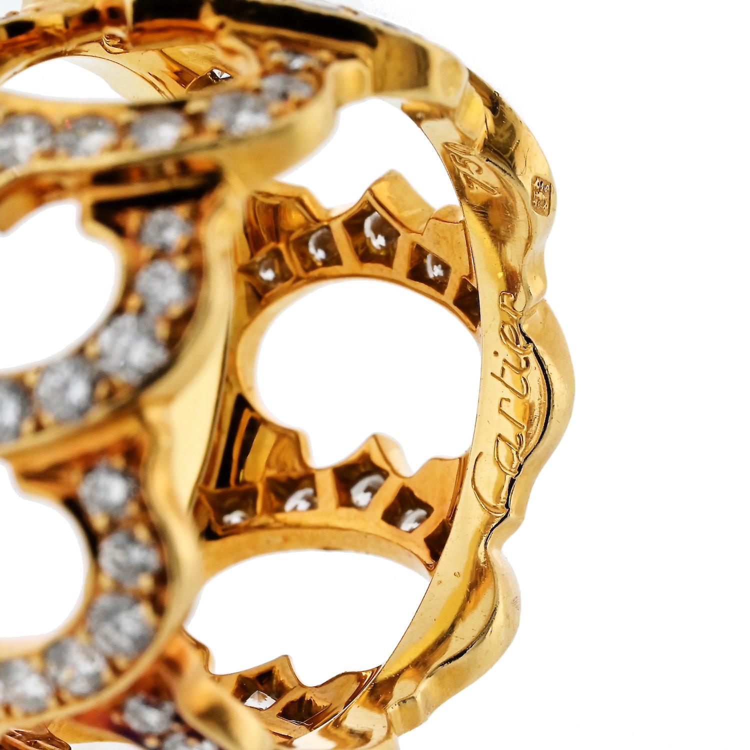 Cartier 18 Karat Gelbgold Diamant C De Cartier Ring EU 55 (Rundschliff) im Angebot