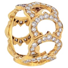 Cartier 18K Yellow Gold Diamond C De Cartier Ring
