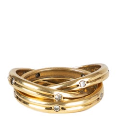 CARTIER 18k yellow gold & Diamond CONSTELLATION TRINITY Ring Size 52