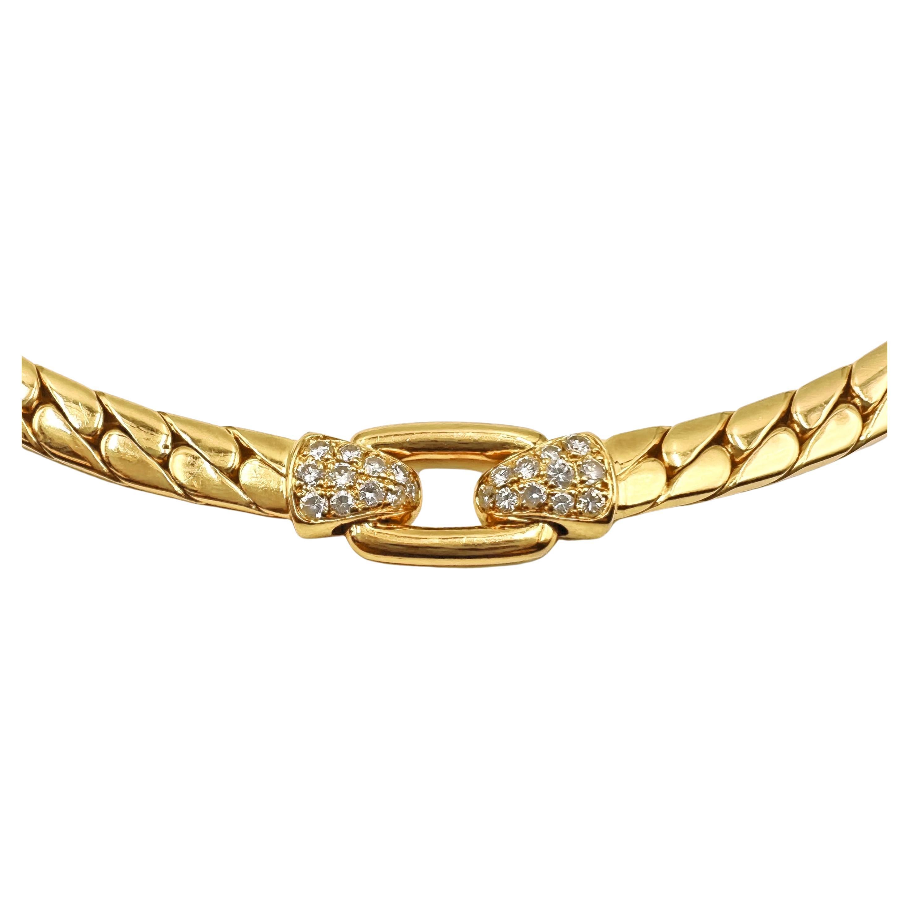 Modern Cartier 18k Yellow Gold Diamond Curb-Link Necklace