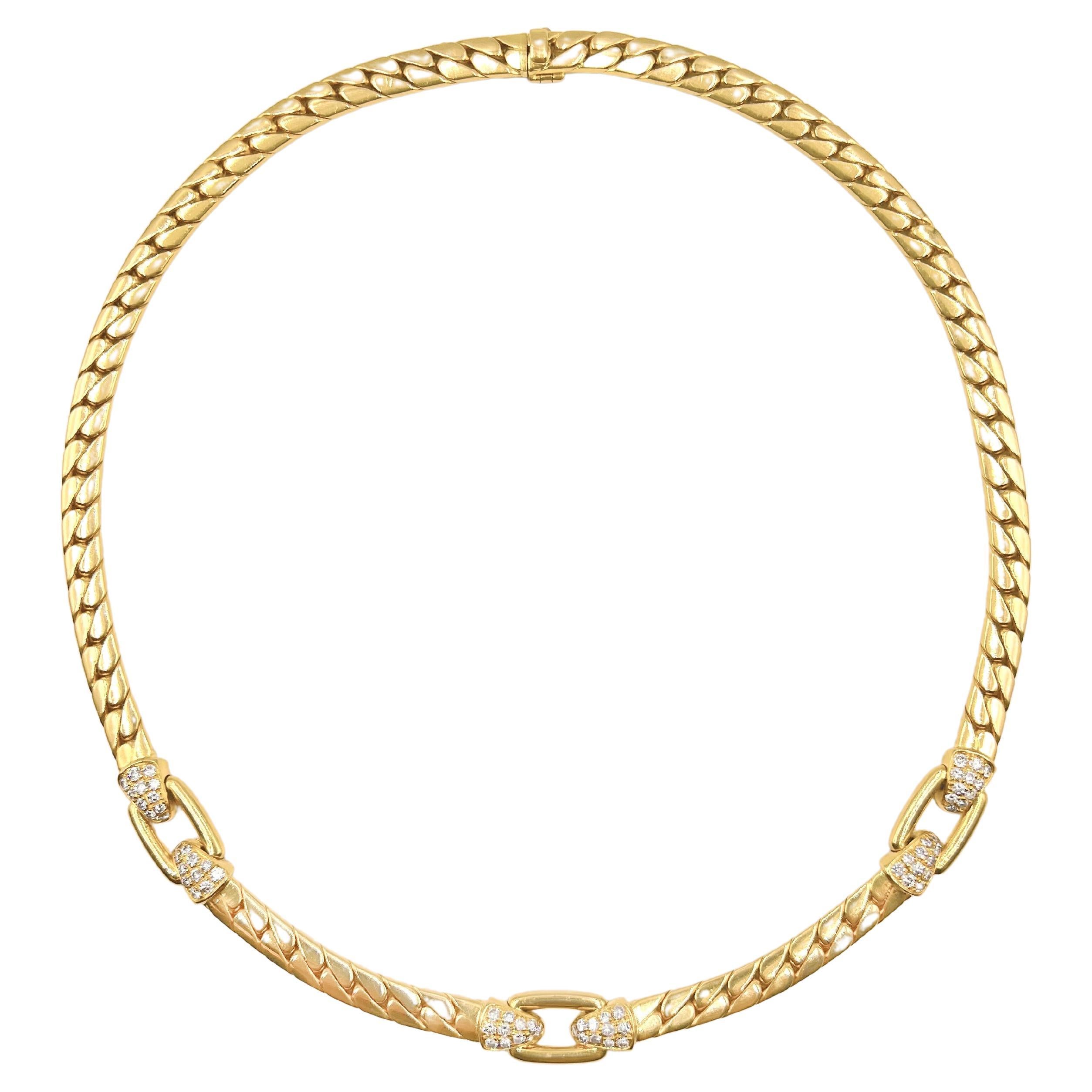 Cartier 18k Yellow Gold Diamond Curb-Link Necklace