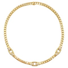 Cartier 18k Yellow Gold Diamond Curb-Link Necklace