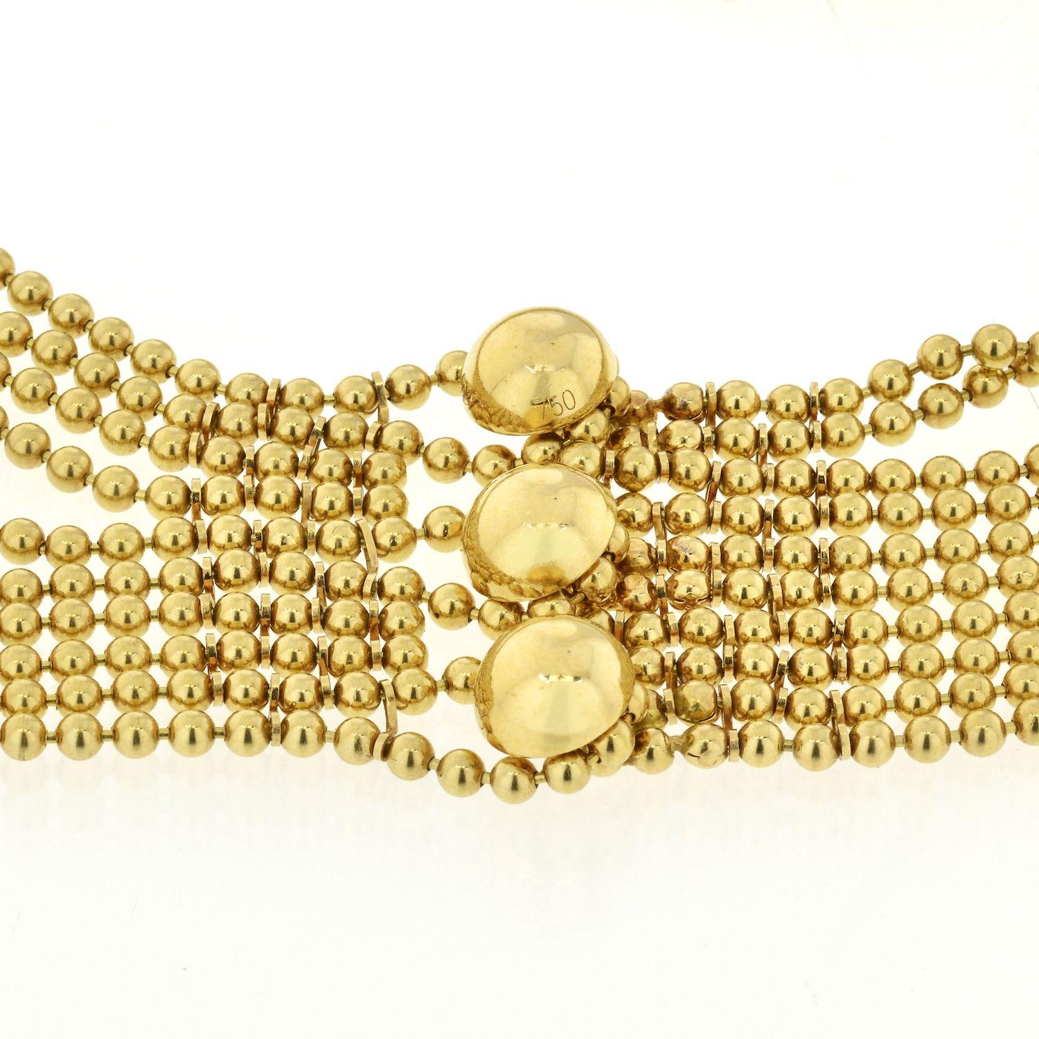 Modern Cartier 18K Yellow Gold Diamond Draperie Multi-Strand 10 Row Necklace