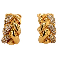 Cartier 18k Yellow Gold Diamond Earrings