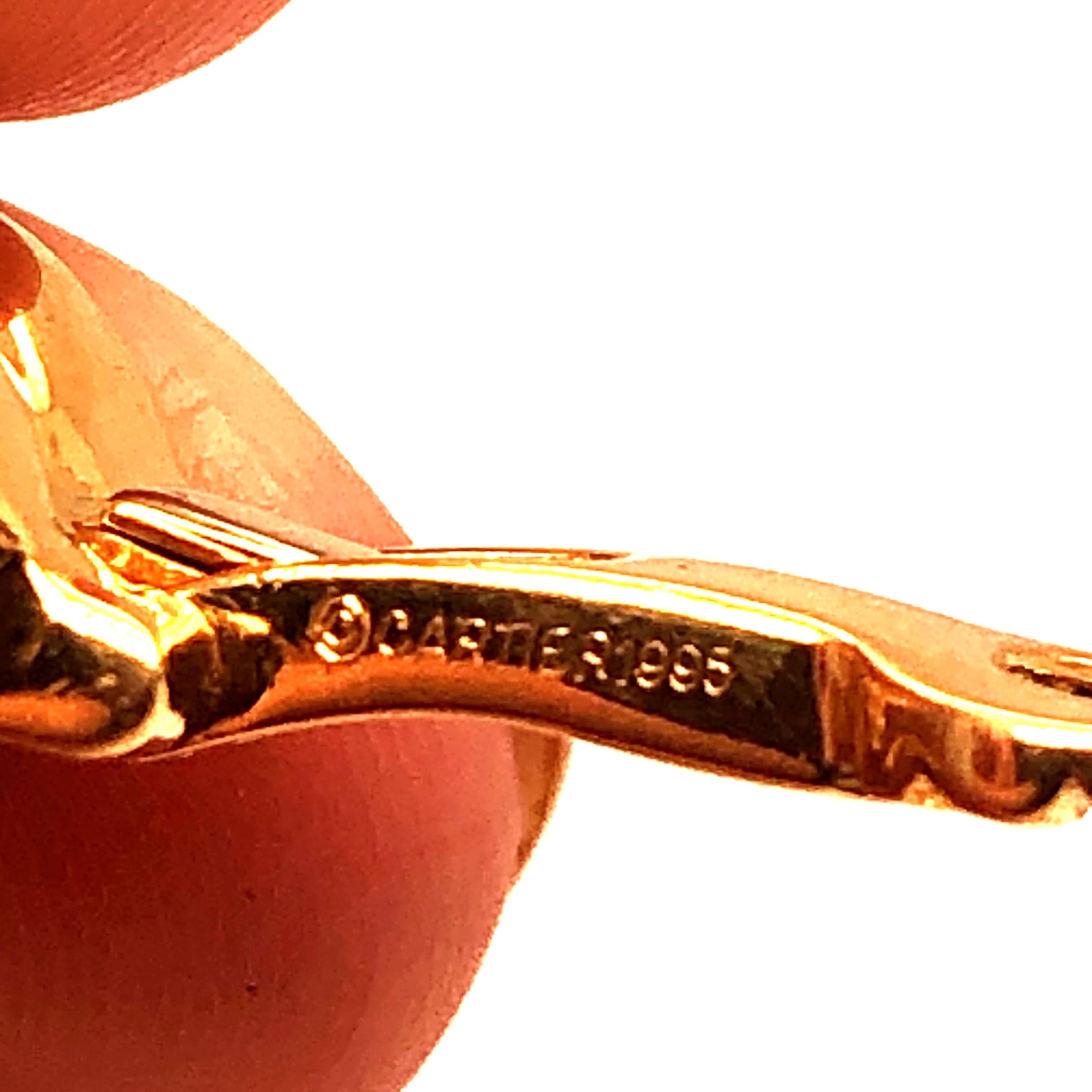 Cartier: 18 Karat Gelbgold Diamant-Ohrringe, Pavé-Diamanten in Herzform im Zustand „Gut“ im Angebot in Dallas, TX