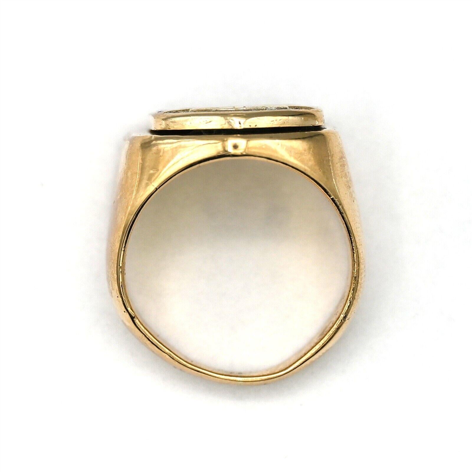 CARTIER 18k Yellow Gold & Diamond Lincoln Mercury 1980s Signet Ring Vintage 1