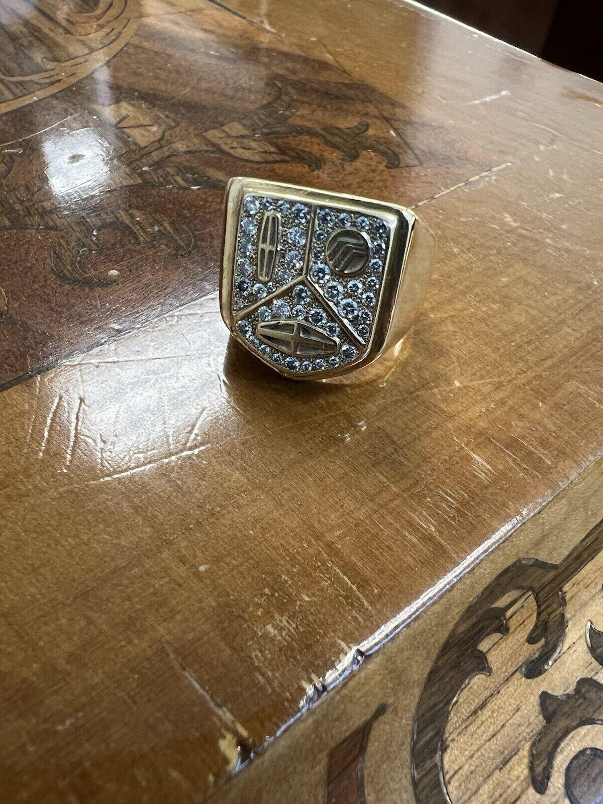 CARTIER 18k Yellow Gold & Diamond Lincoln Mercury 1980s Signet Ring Vintage 3