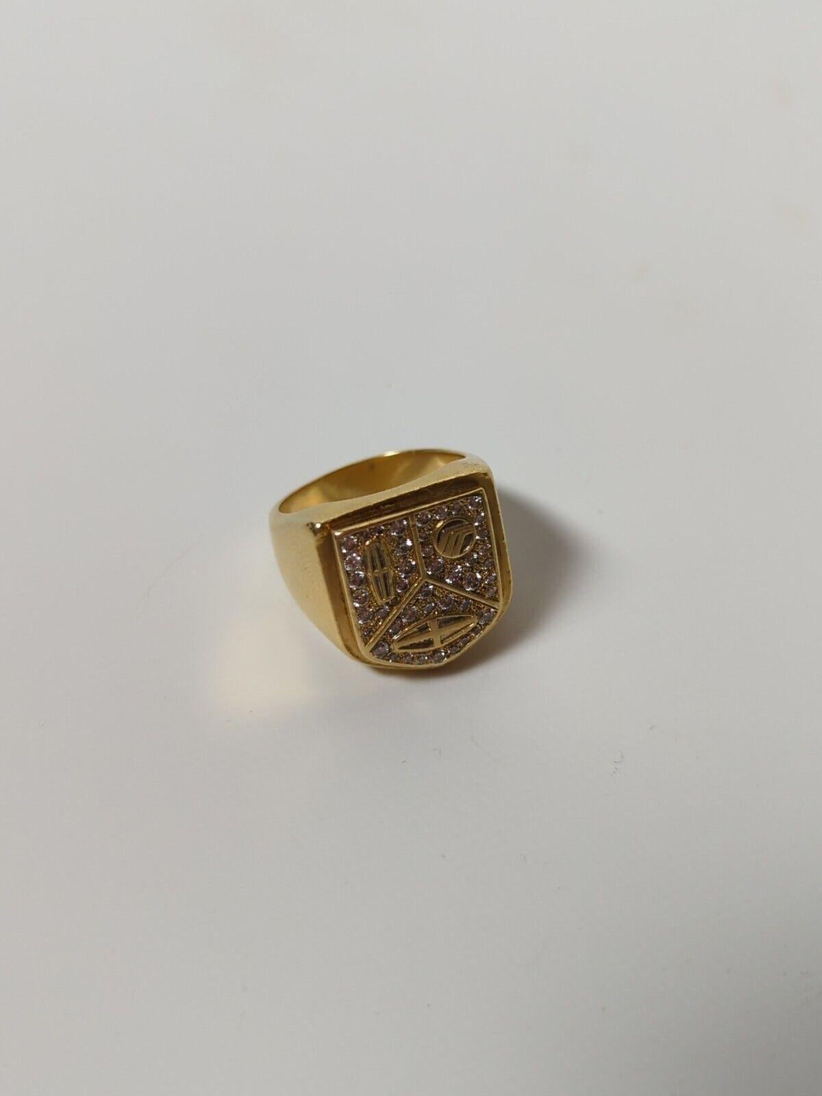 CARTIER 18k Yellow Gold & Diamond Lincoln Mercury Auto Signet Ring Vintage 1980s 5