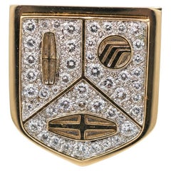 Cartier 18K Yellow Gold Diamond Lincoln Mercury Merkur Crest Pinky Ring