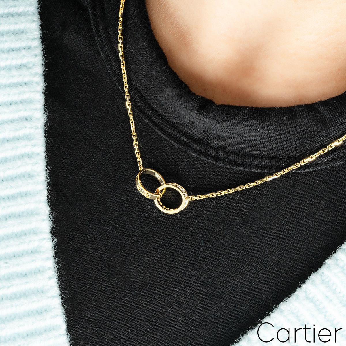 Women's Cartier 18k Yellow Gold Diamond Love Necklace B7013800 For Sale