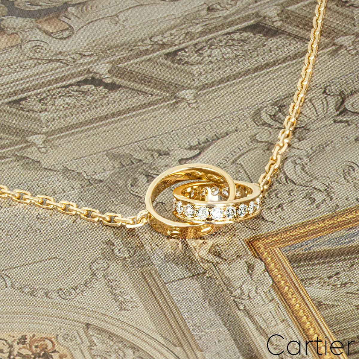 Cartier 18k Yellow Gold Diamond Love Necklace B7013800 For Sale 1
