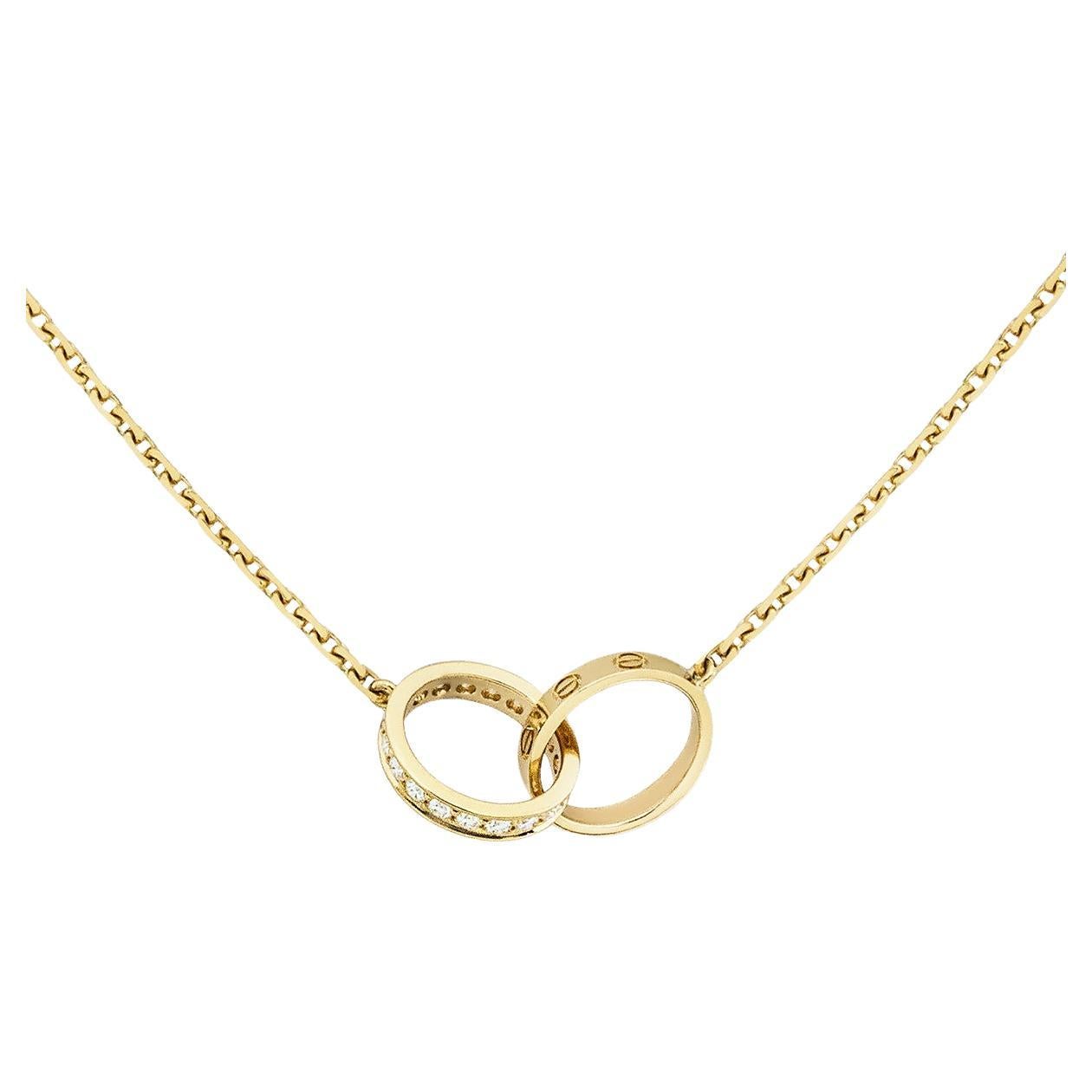Cartier 18k Yellow Gold Diamond Love Necklace B7013800 For Sale