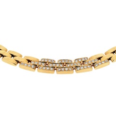 Cartier 18K Yellow Gold Diamond Maillon Panthere Triple Row Necklace