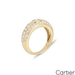 Cartier 18k Yellow Gold Diamond Mimi Ring, Circa 1995, Size 54