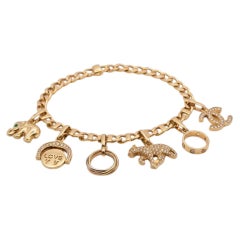 Cartier 18k Yellow Gold Diamond Multi-Charm Bracelet