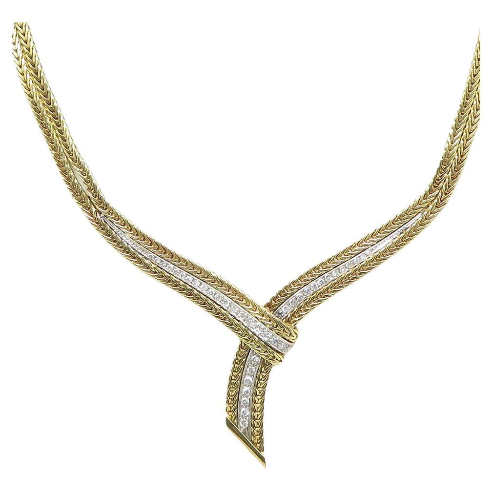 Cartier 18K Yellow Gold Diamond Necklace For Sale