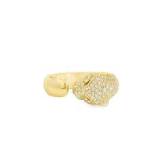 Cartier 18k Yellow Gold Diamond Panthére De Cartier Ring Size 66
