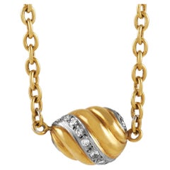 Cartier 18K Yellow Gold Diamond Pendant Necklace