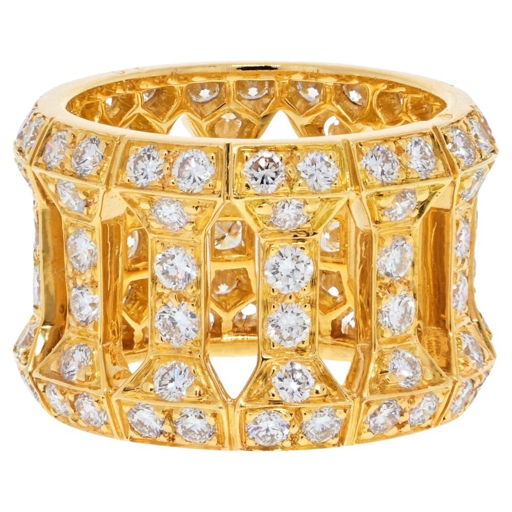 Cartier 18K Yellow Gold Diamond Pillar Ring